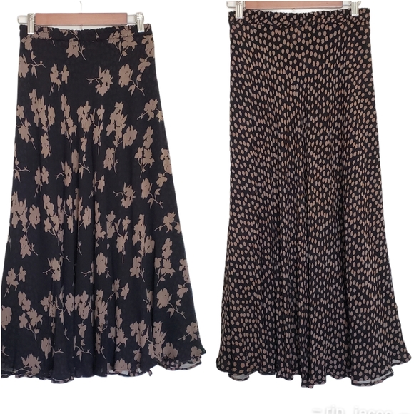 Dresses & Skirts - 2 for $25 floral & polkadot long skirt